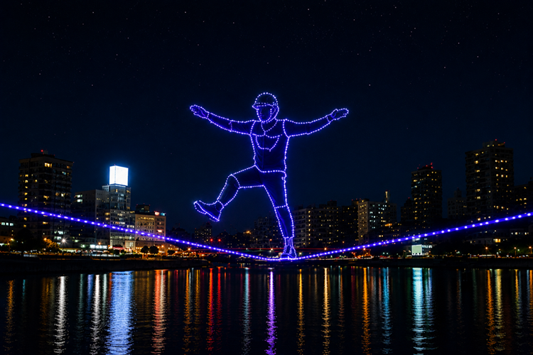 スラックライン LEDパフォーマンス