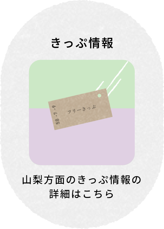 きっぷ情報 山梨方面の切符情報の詳細はこちら