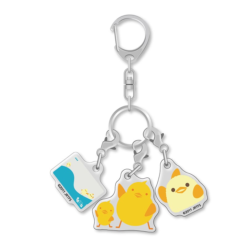 ●TOICAのひよこ×ぴよりん 3連アクリルキーホルダー 【宅配】アクキー