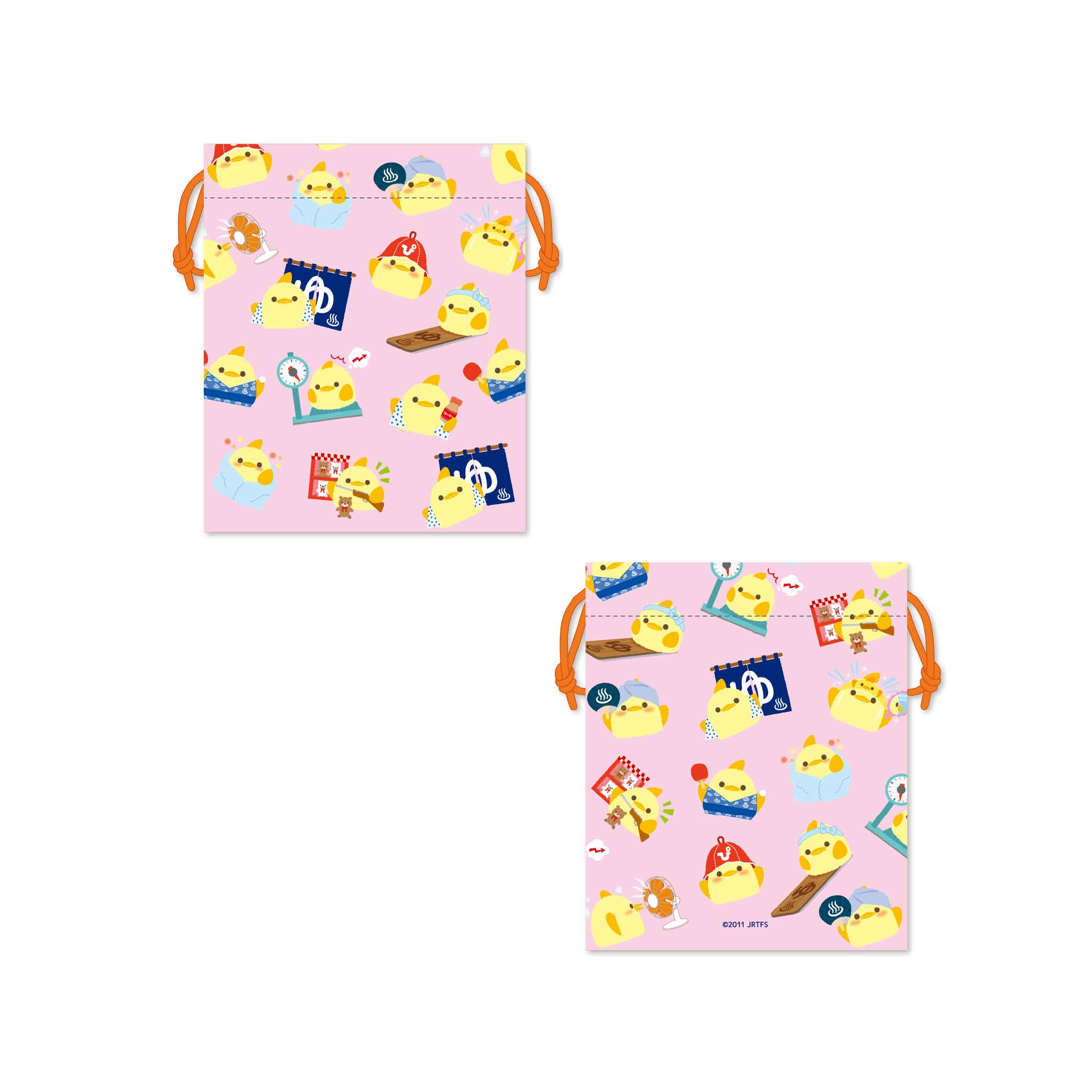 ●巾着２枚セット【ぴよりん×温泉】 【宅配】巾着