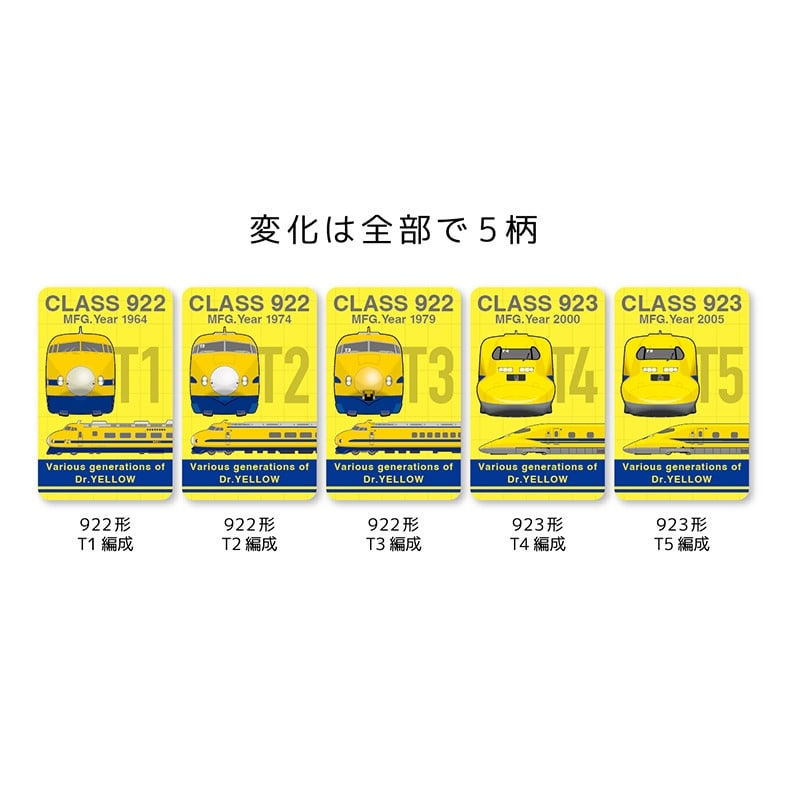 ●チェンジングトレインステッカー 歴代ドクターイエロー 【宅配】歴代ﾄﾞｸﾀｰｲｴﾛｰ