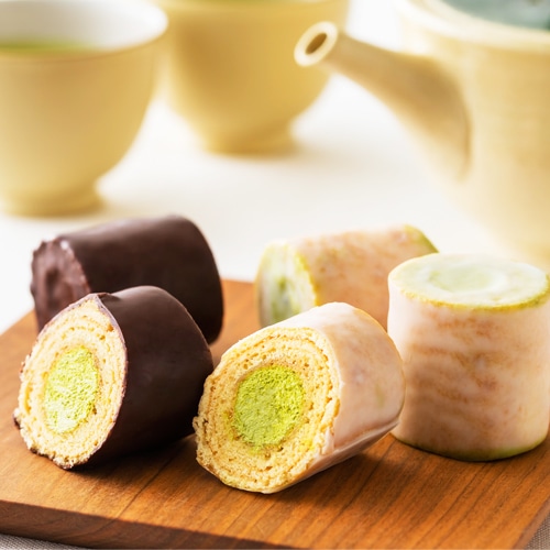 ◆【店頭受取り】静岡深むし茶バウムロール「雅」10個 箱入(小山園) 【店舗受取り】