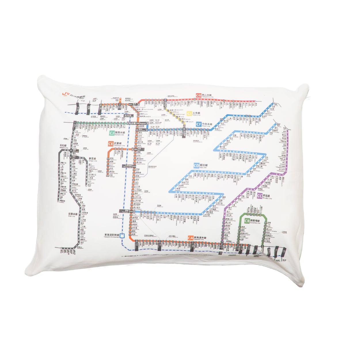 ●枕カバー JR東海鉄道路線図柄 【宅配】路線図柄