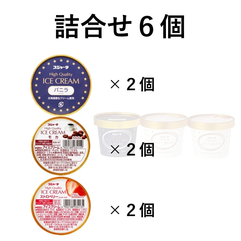 ｼﾝｶﾝｾﾝｽｺﾞｲｶﾀｲｱｲｽ　詰合せ6個入り（ﾊﾞﾆﾗ2+ﾓｶ2+ｽﾄﾛﾍﾞﾘｰ2）