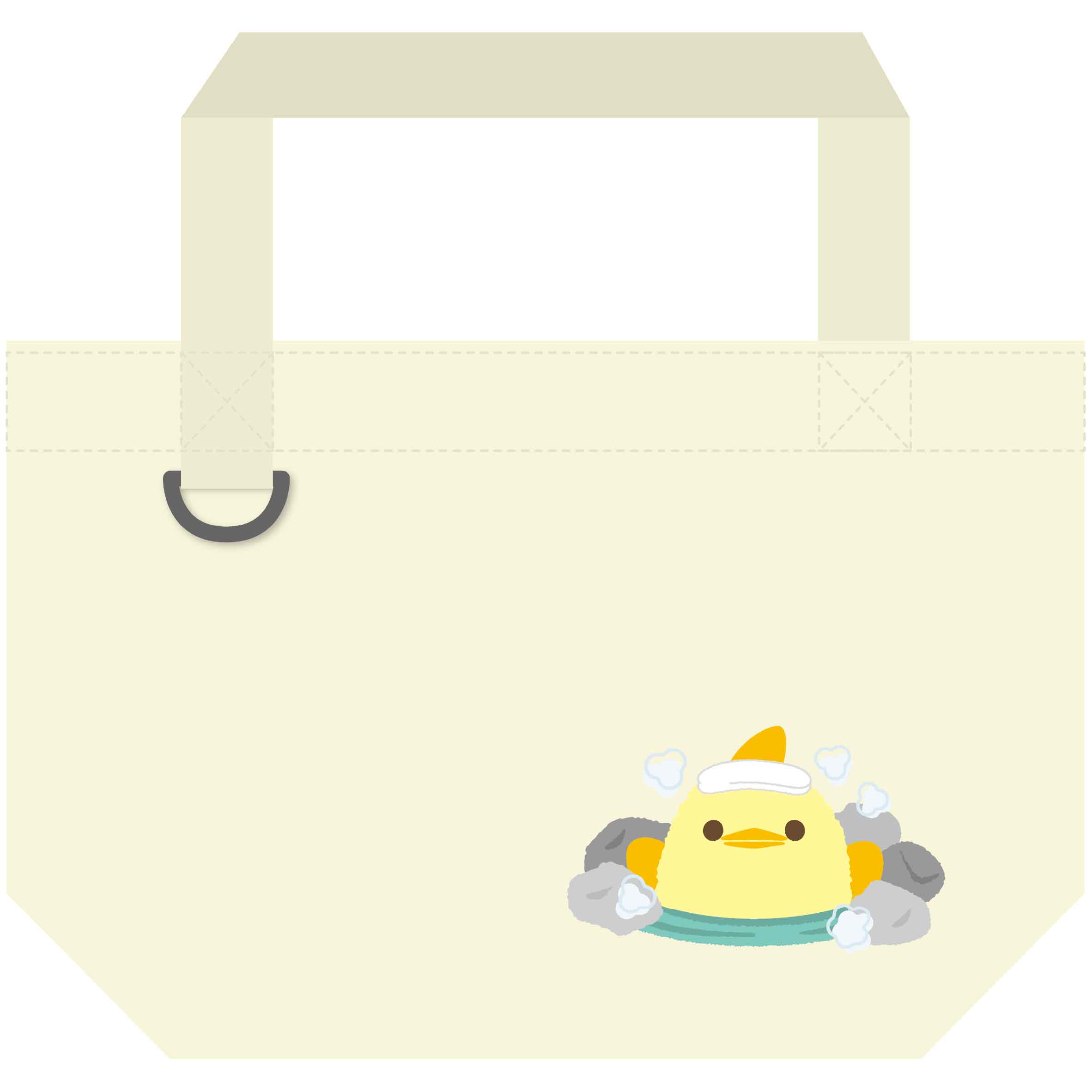 ●ミニトートバッグ【ぴよりん×温泉】