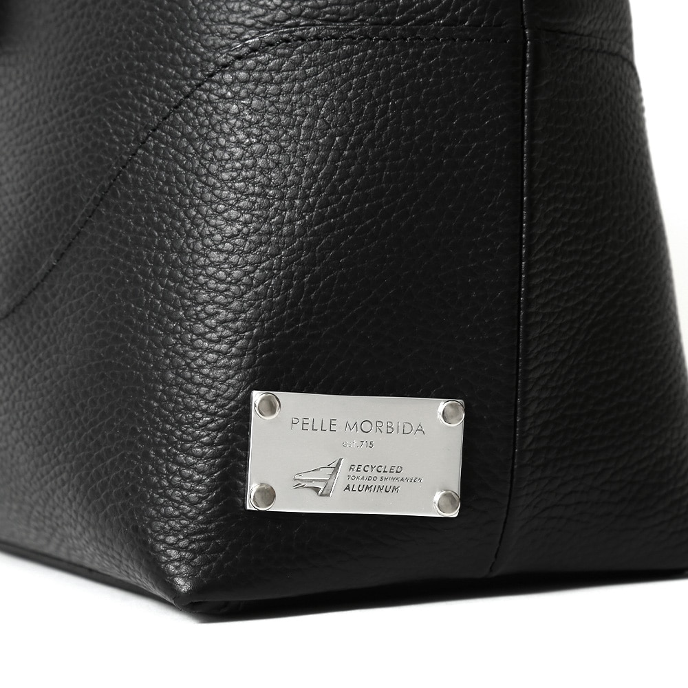 【東海道新幹線再生アルミ×ペッレ モルビダ】トートバッグ シュリンクレザー トートバッグ シュリンクレザー