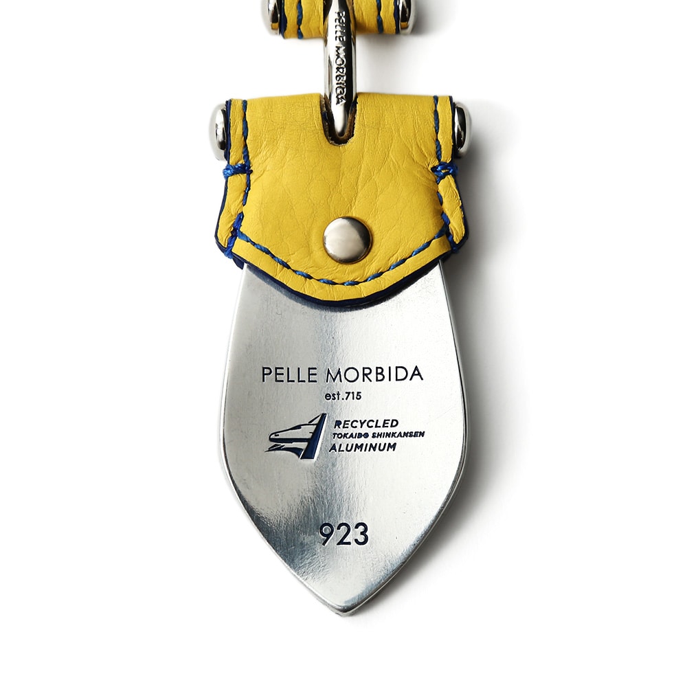 【東海道新幹線再生アルミ×ペッレ モルビダ】シューホーン型キーチャーム イエロー シューホーン型キーチャーム イエロー