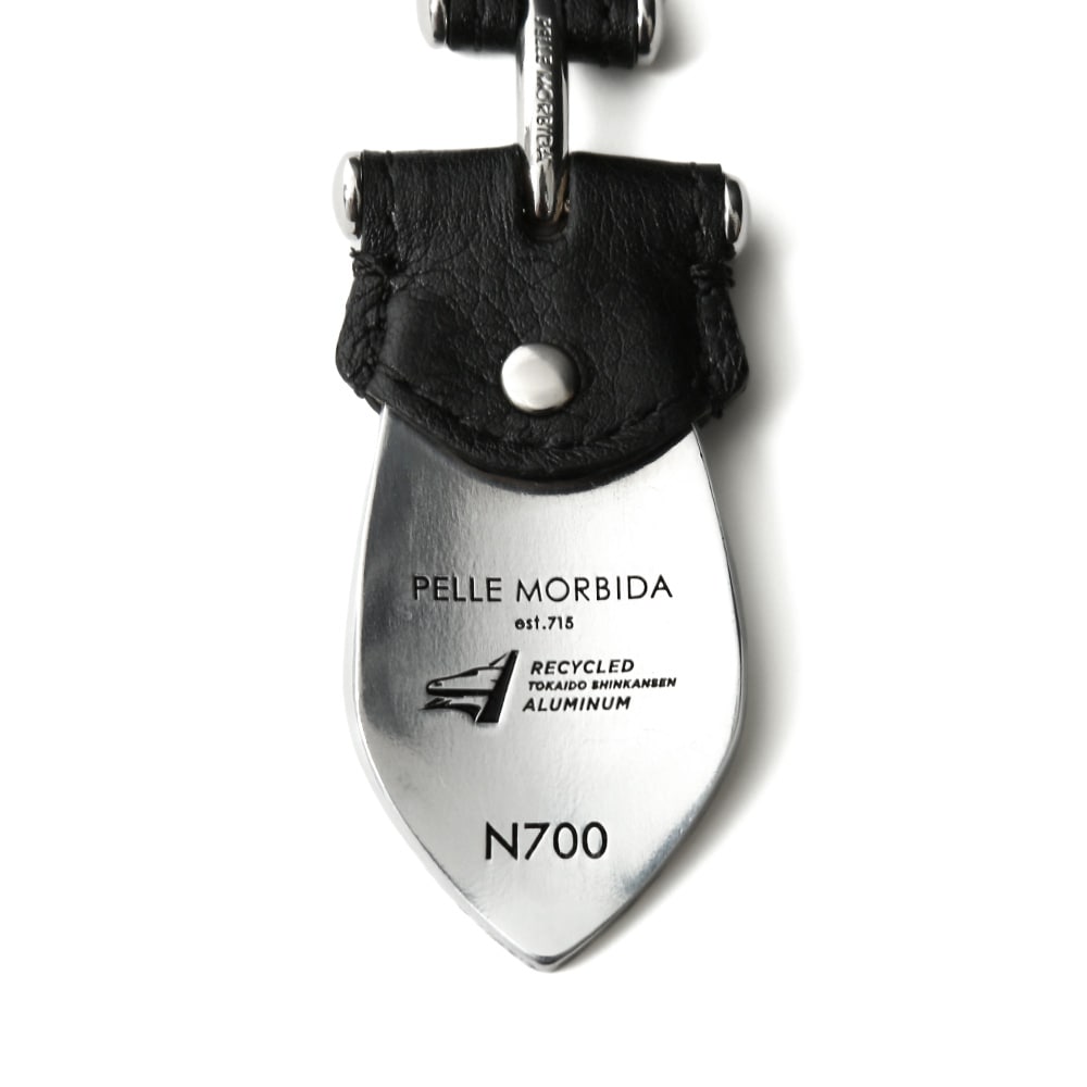 【東海道新幹線再生アルミ×ペッレ モルビダ】シューホーン型キーチャーム ブラック シューホーン型キーチャーム ブラック