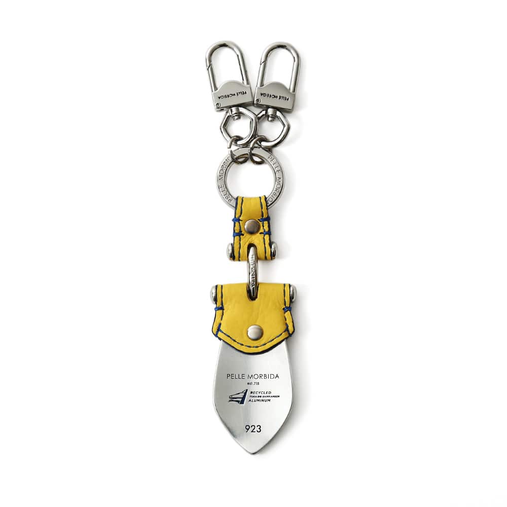 【東海道新幹線再生アルミ×ペッレ モルビダ】シューホーン型キーチャーム イエロー シューホーン型キーチャーム イエロー