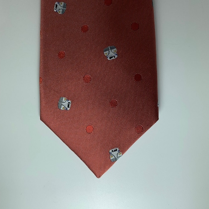 幸せのネクタイ N700S ドット柄 サーモンピンク