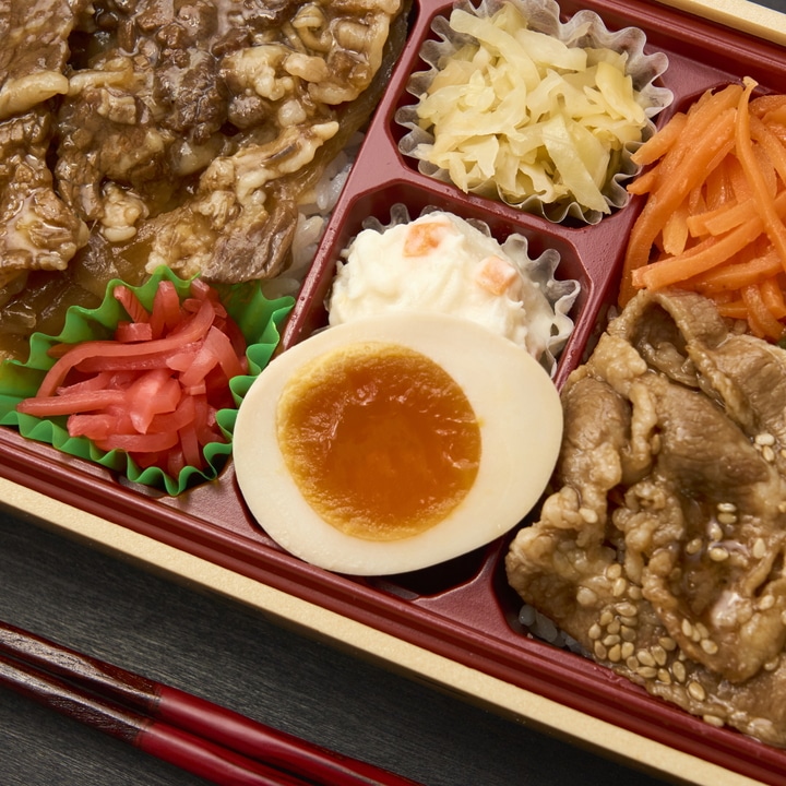 炭火焼牛カルビと牛すき煮重【新大阪駅受取】