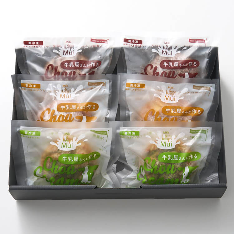 【島根県】Ｍｕｉ 牛乳屋さんが作るシュークリームアソート ６個【送料込み】 ※冷凍配送