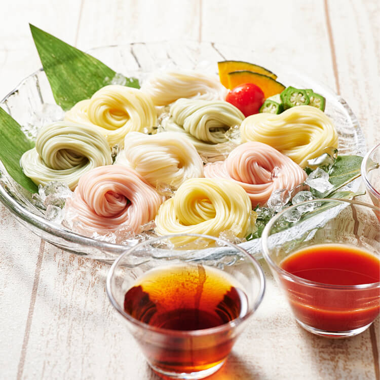 【奈良県】池利 まあるい彩り三輪素麺と２種のつゆ【送料込み】