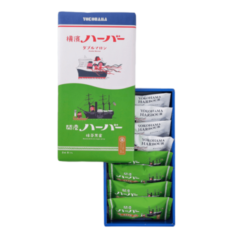 【送料込み】【神奈川県】横濱ハーバーアソートダブルマロン＆抹茶黒蜜８個（ありあけ）