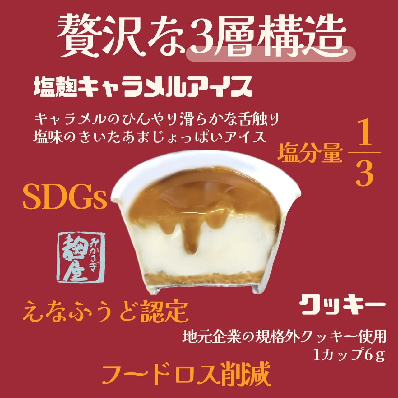 【送料込み】【岐阜県】塩麹キャラメルクッキーアイスSaltice 8個入 ※冷凍配送 【熨斗対応可】 ８個入