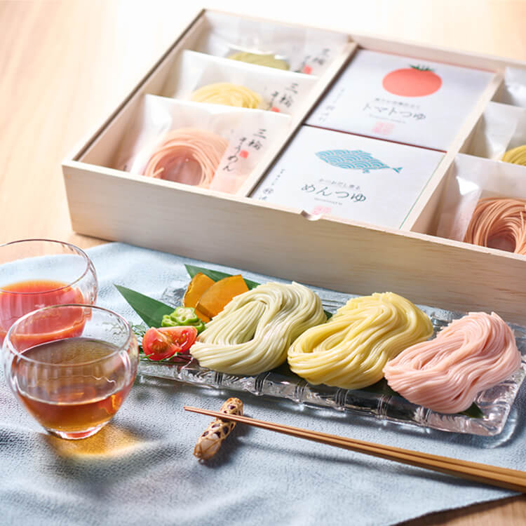 【奈良県】池利 まあるい彩り三輪素麺と２種のつゆ【送料込み】