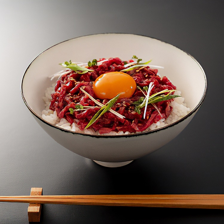 【送料込み】【北海道】黒毛和牛生ハムユッケ丼セット ※冷凍配送