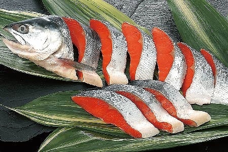 【送料込み】【東京都】北田塩紅鮭半身切身 １kg ※冷凍配送