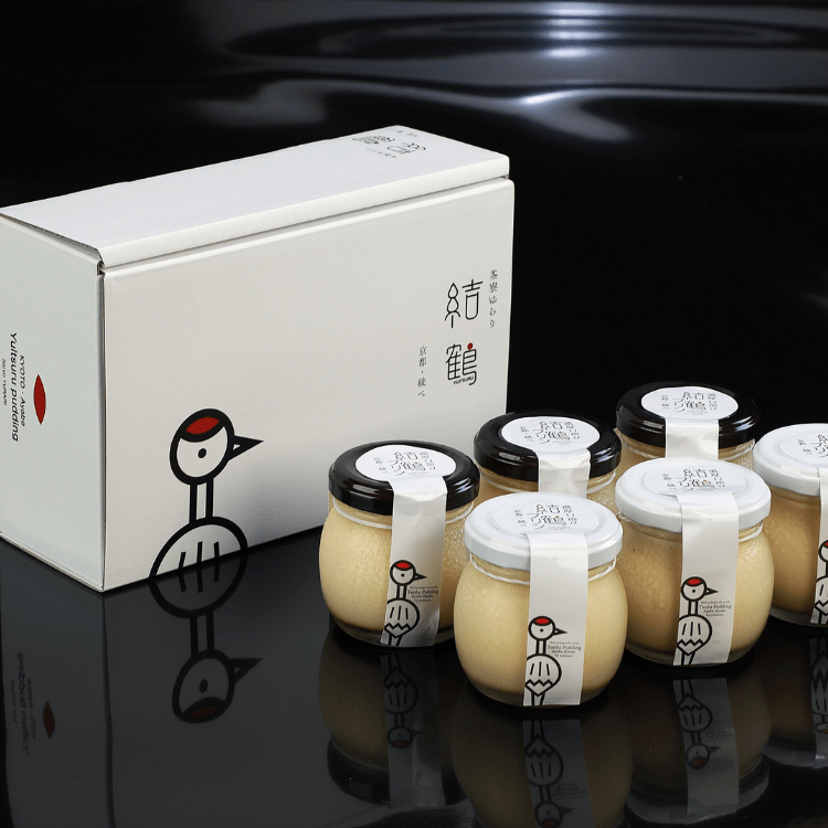 【送料込み】【京都府】結鶴プリン6個セット(バニラ/地酒 各3個)(茶寮ゆらり) ※冷蔵配送