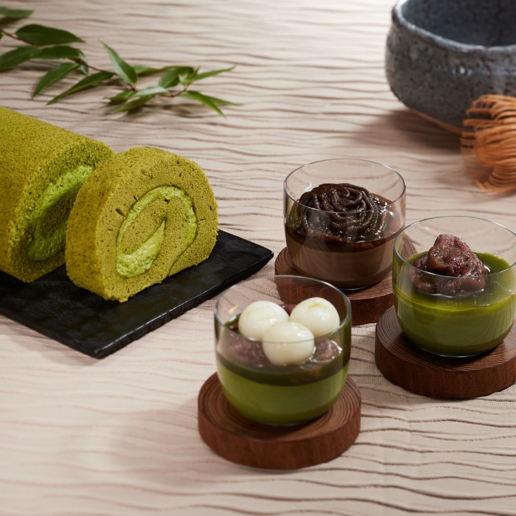 【送料込み】【京都府】東山茶寮　宇治抹茶ロールケーキと宇治茶プリン３つの風味  ※冷凍配送