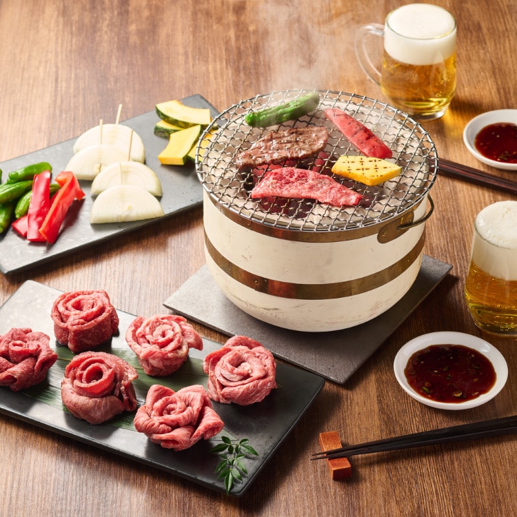 【送料込み】【兵庫県】黒毛和牛５種と牛タンの花盛り焼肉用  ※冷凍配送