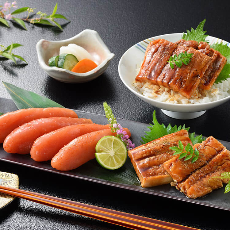 【山口県】「下関・音」無着色辛子明太子と煮あなご炙り丼の具【送料込み】 ※冷凍配送