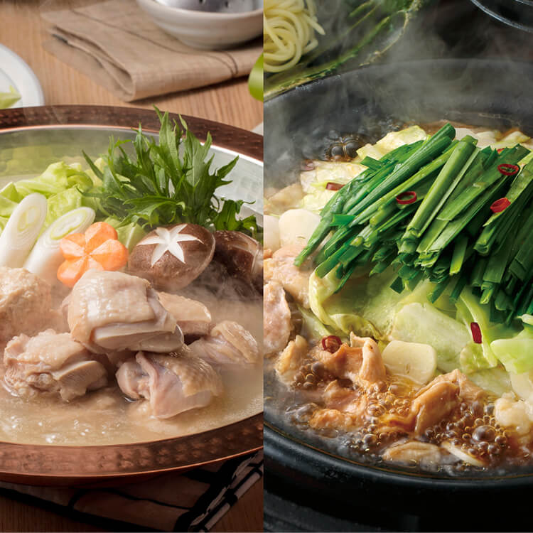【福岡県】博多華味鳥 水たき・もつ鍋食べ比べセット ※冷凍配送