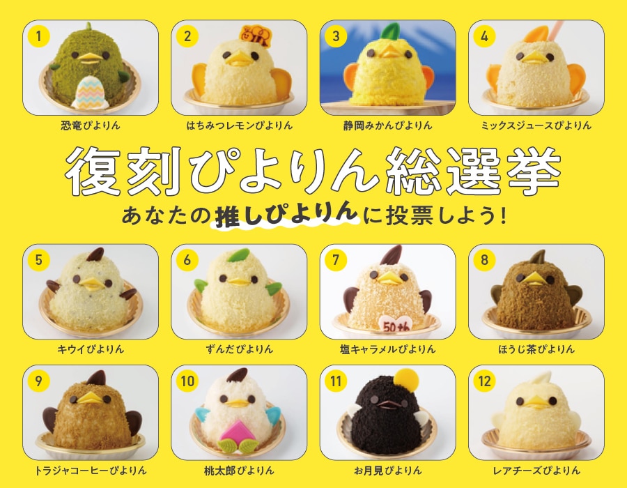 あなたの推しはどれ？復刻ぴよりん総選挙！投票券