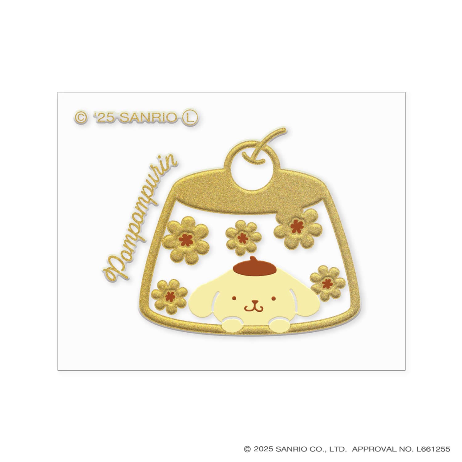 サンリオキャラクターズ　蒔絵ステッカー ポムポムプリン ポムポムプリン