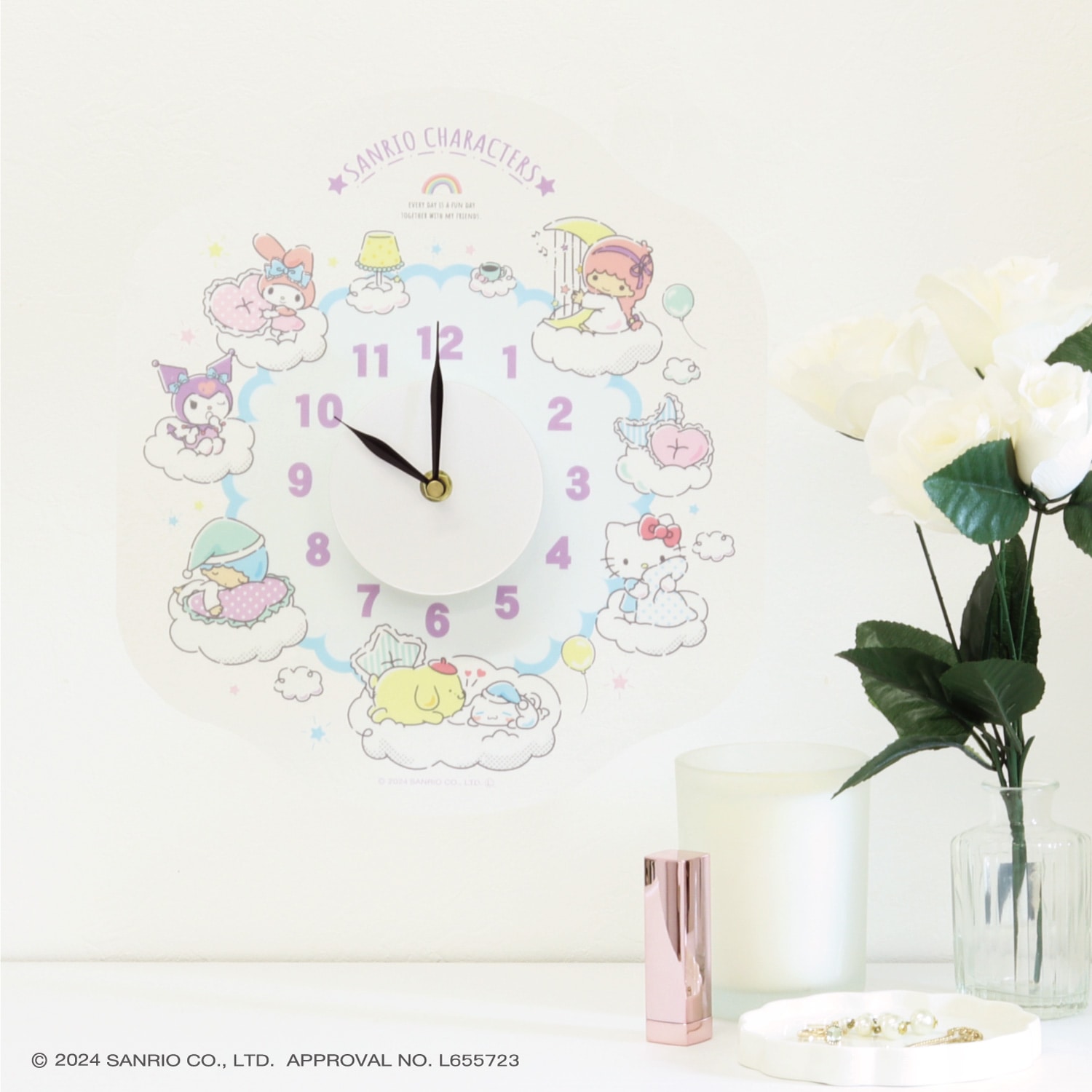 サンリオキャラクターズ ウォールクロックステッカー サンリオキャラクターズ サンリオキャラクターズ