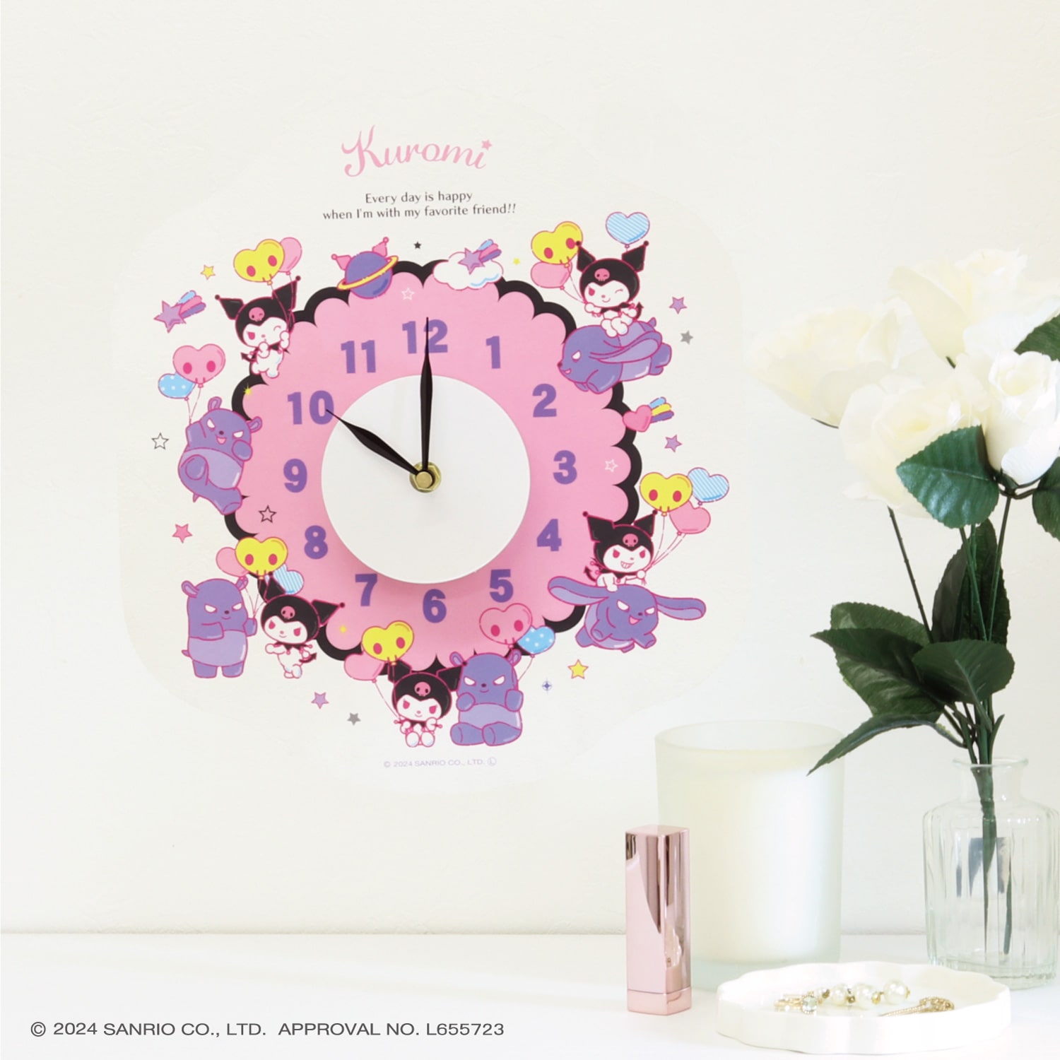 サンリオキャラクターズ ウォールクロックステッカー クロミ クロミ