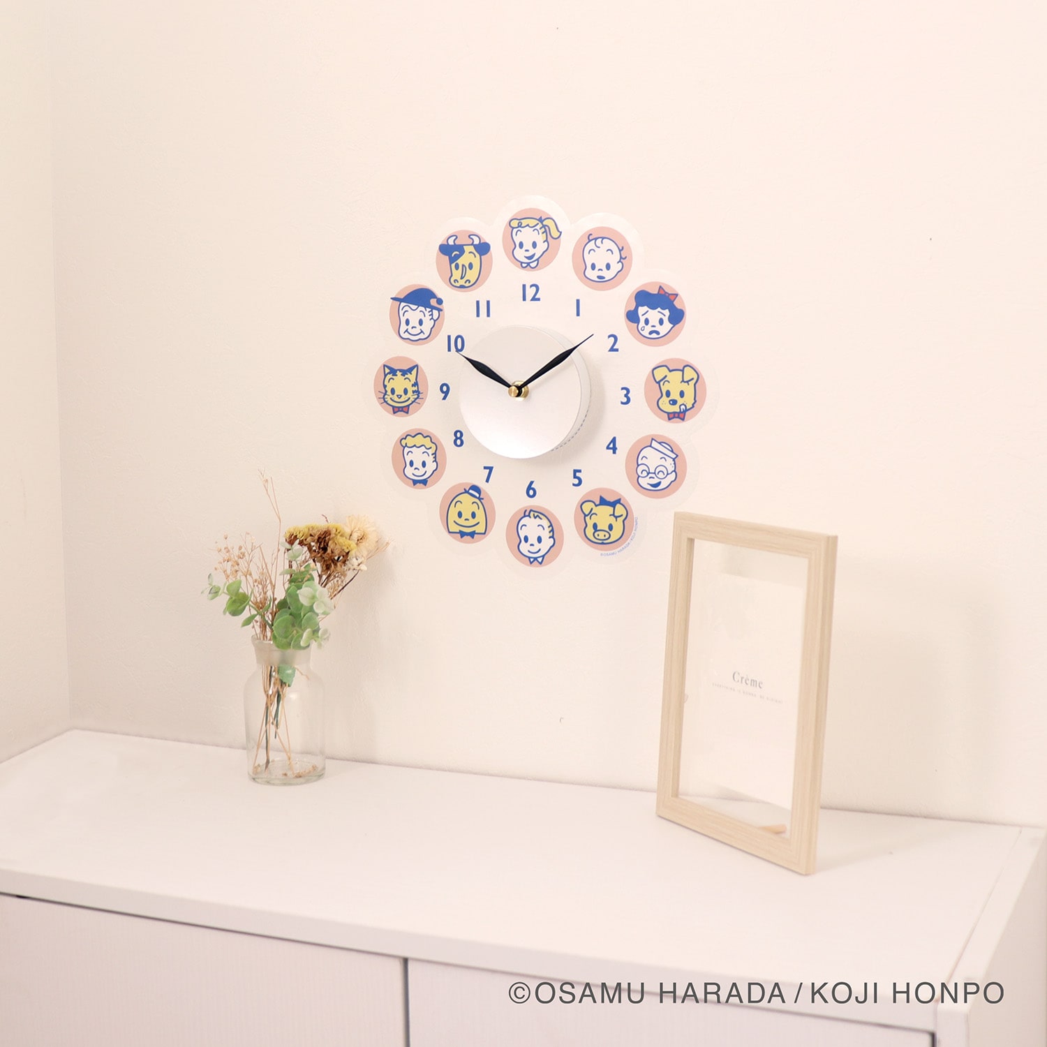 OSAMU GOODS ウォールクロックステッカー 01 ピンク ピンク