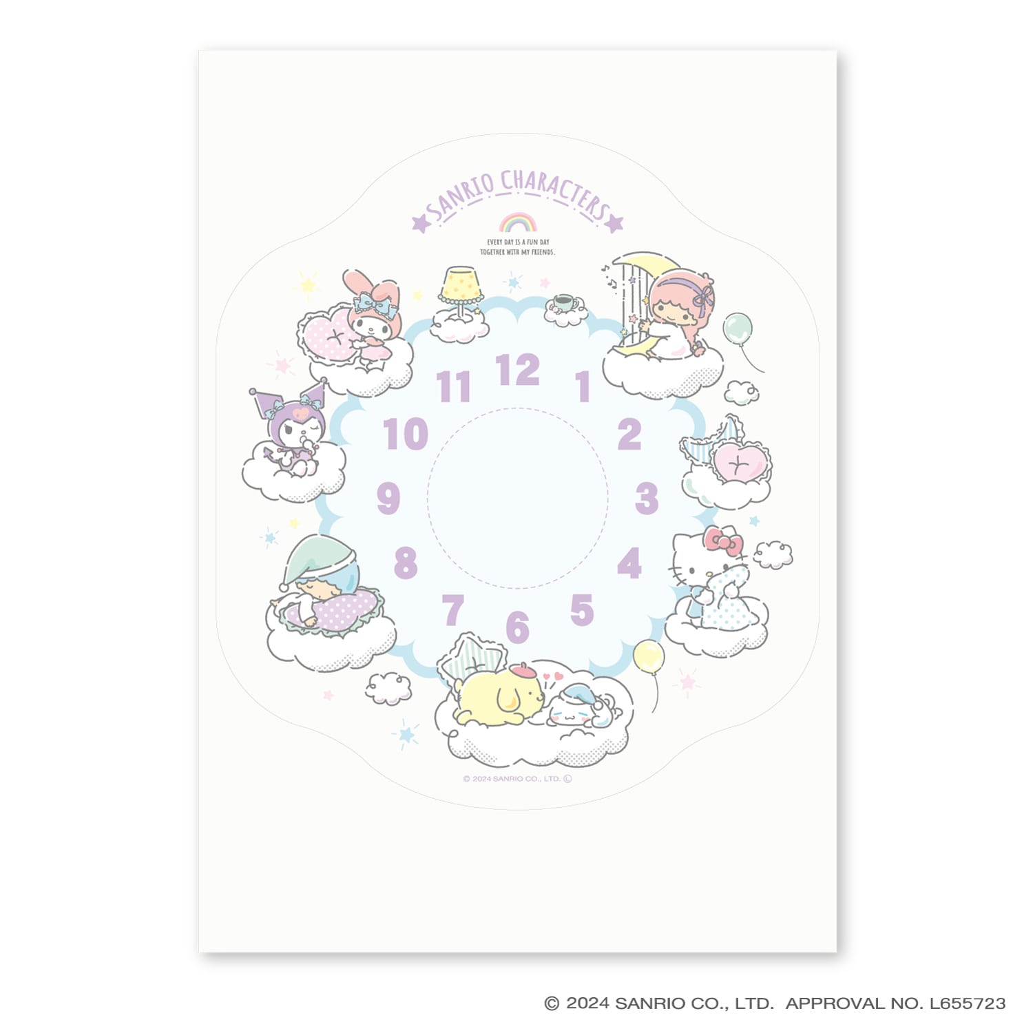 サンリオキャラクターズ ウォールクロックステッカー サンリオキャラクターズ サンリオキャラクターズ