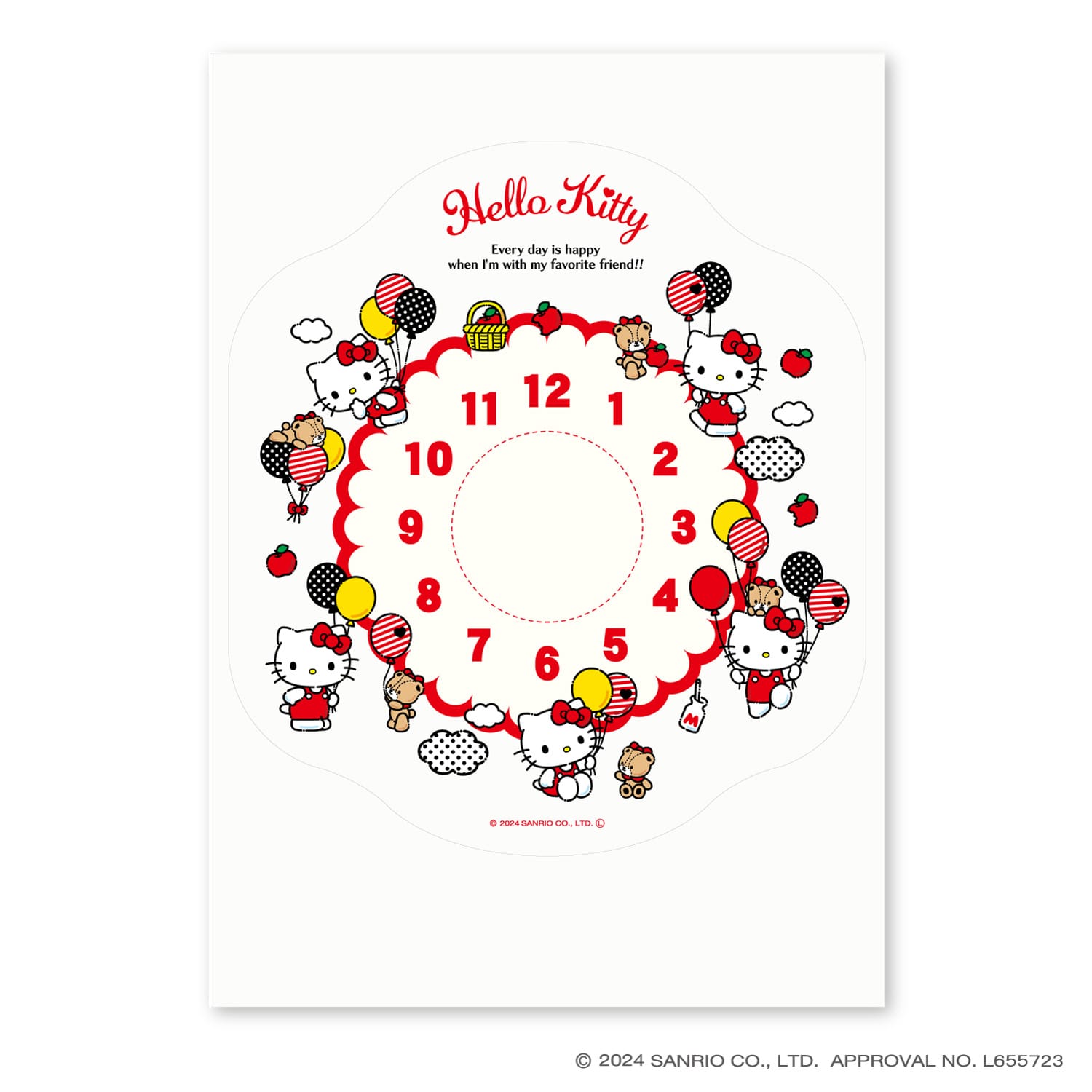 サンリオキャラクターズ ウォールクロックステッカー ハローキティ ハローキティ