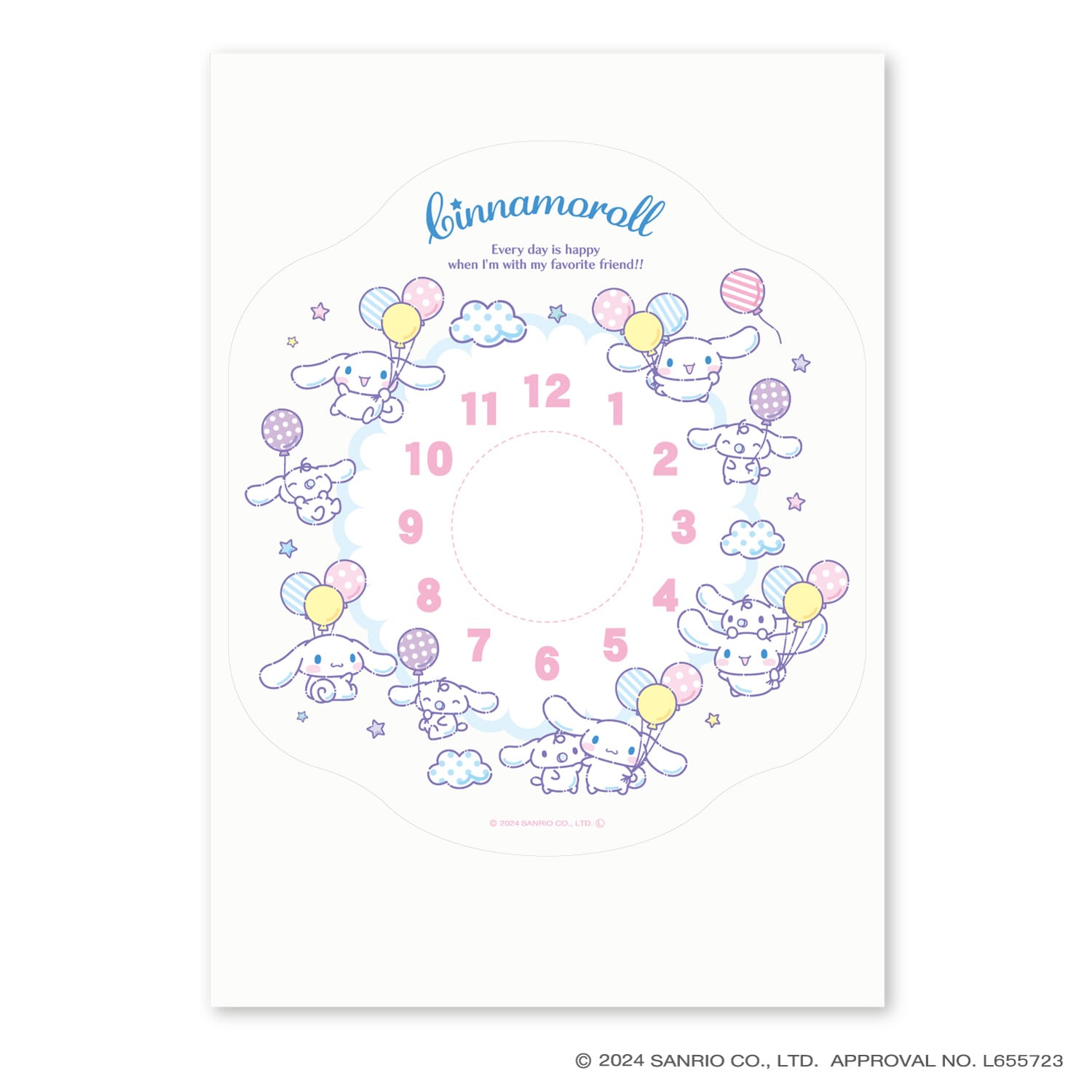 サンリオキャラクターズ ウォールクロックステッカー シナモロール シナモロール