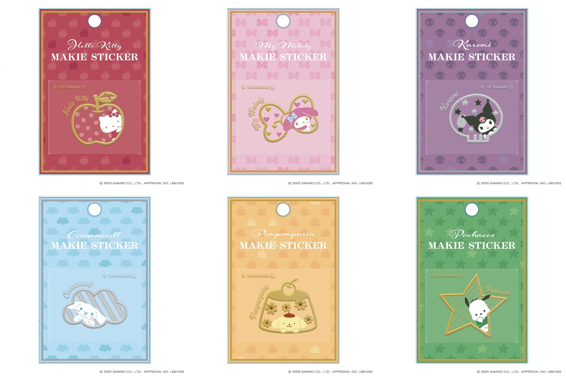 サンリオキャラクターズ　蒔絵ステッカー ポムポムプリン ポムポムプリン