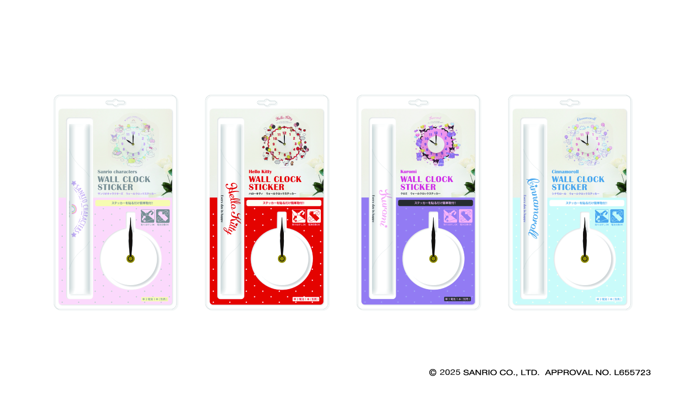 サンリオキャラクターズ ウォールクロックステッカー サンリオキャラクターズ サンリオキャラクターズ