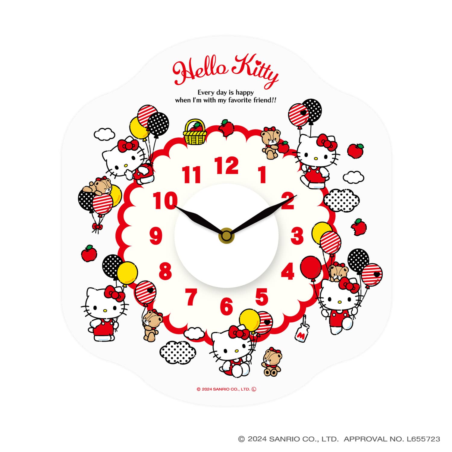 サンリオキャラクターズ ウォールクロックステッカー ハローキティ ハローキティ