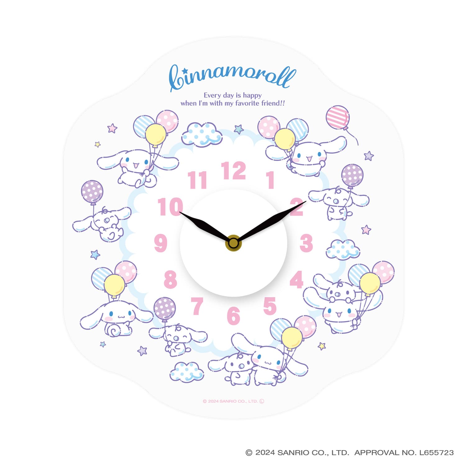 サンリオキャラクターズ ウォールクロックステッカー シナモロール シナモロール