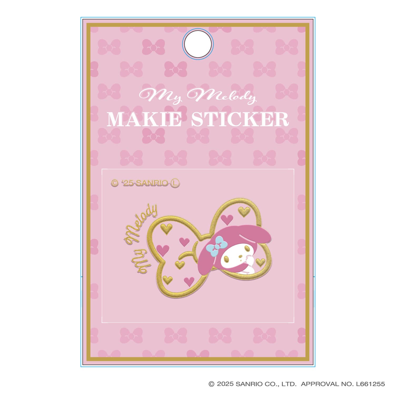 サンリオキャラクターズ　蒔絵ステッカー マイメロディ