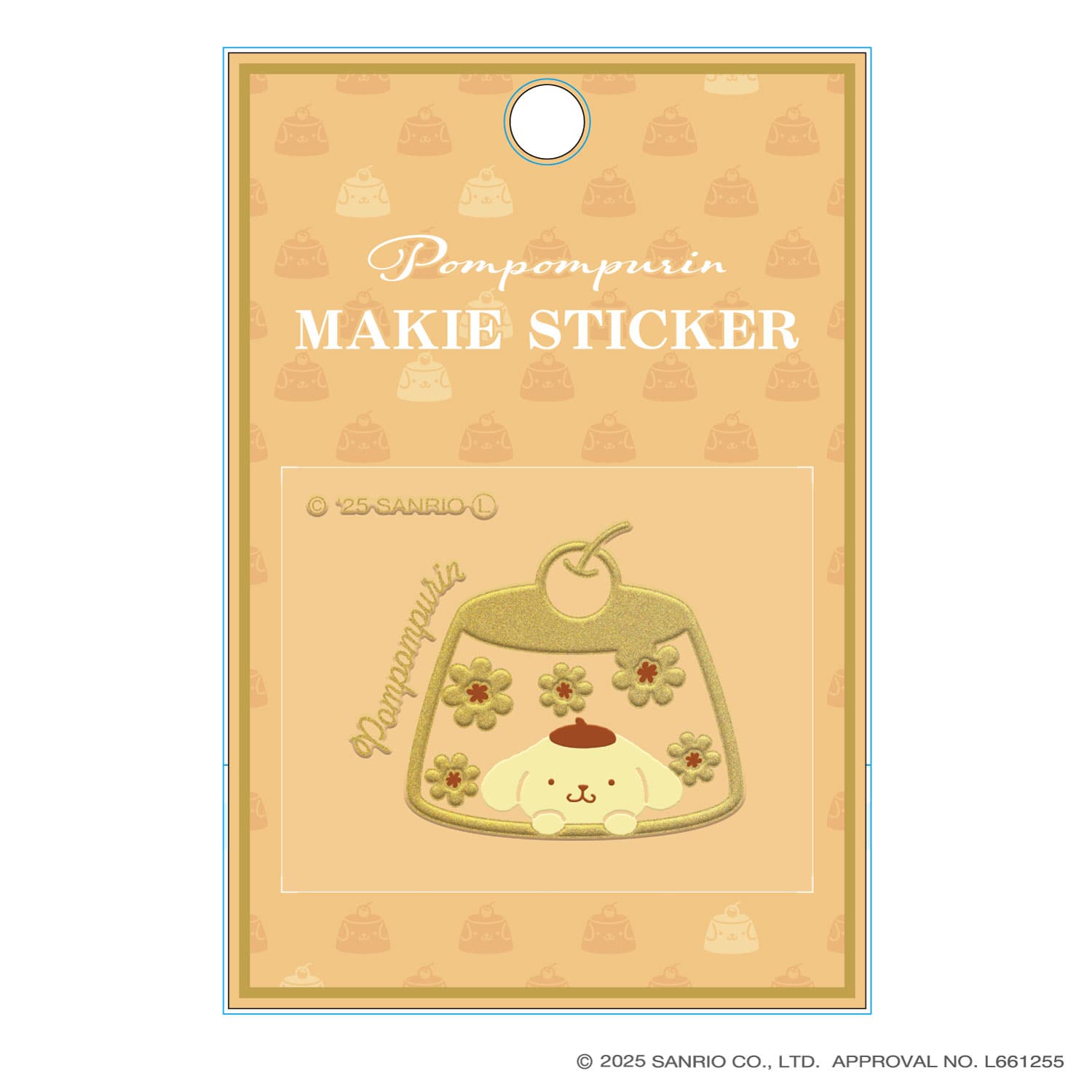 サンリオキャラクターズ　蒔絵ステッカー ポムポムプリン