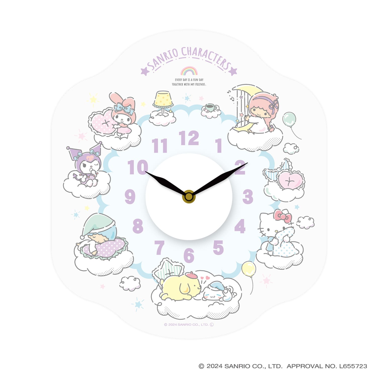 サンリオキャラクターズ ウォールクロックステッカー サンリオキャラクターズ