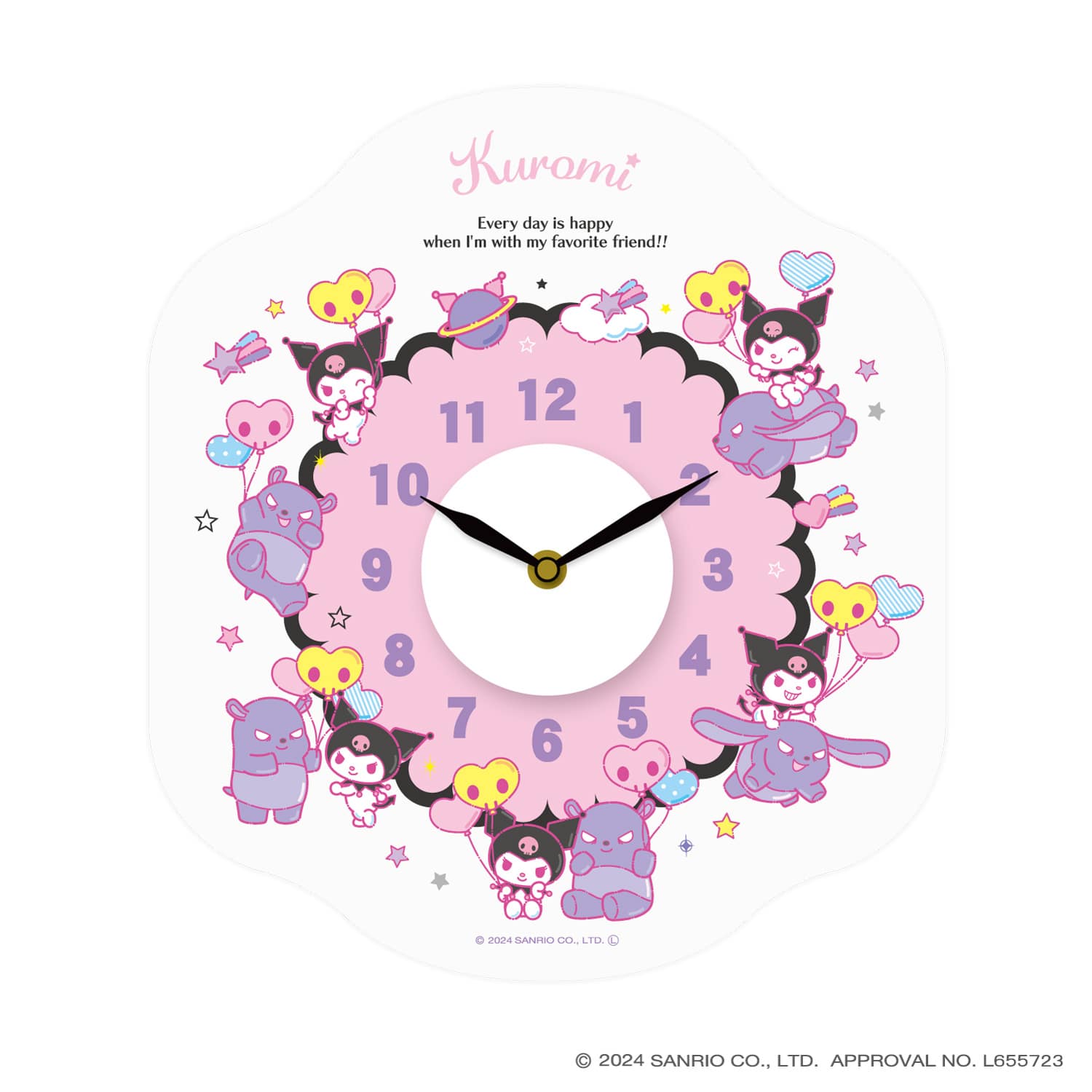 サンリオキャラクターズ ウォールクロックステッカー クロミ