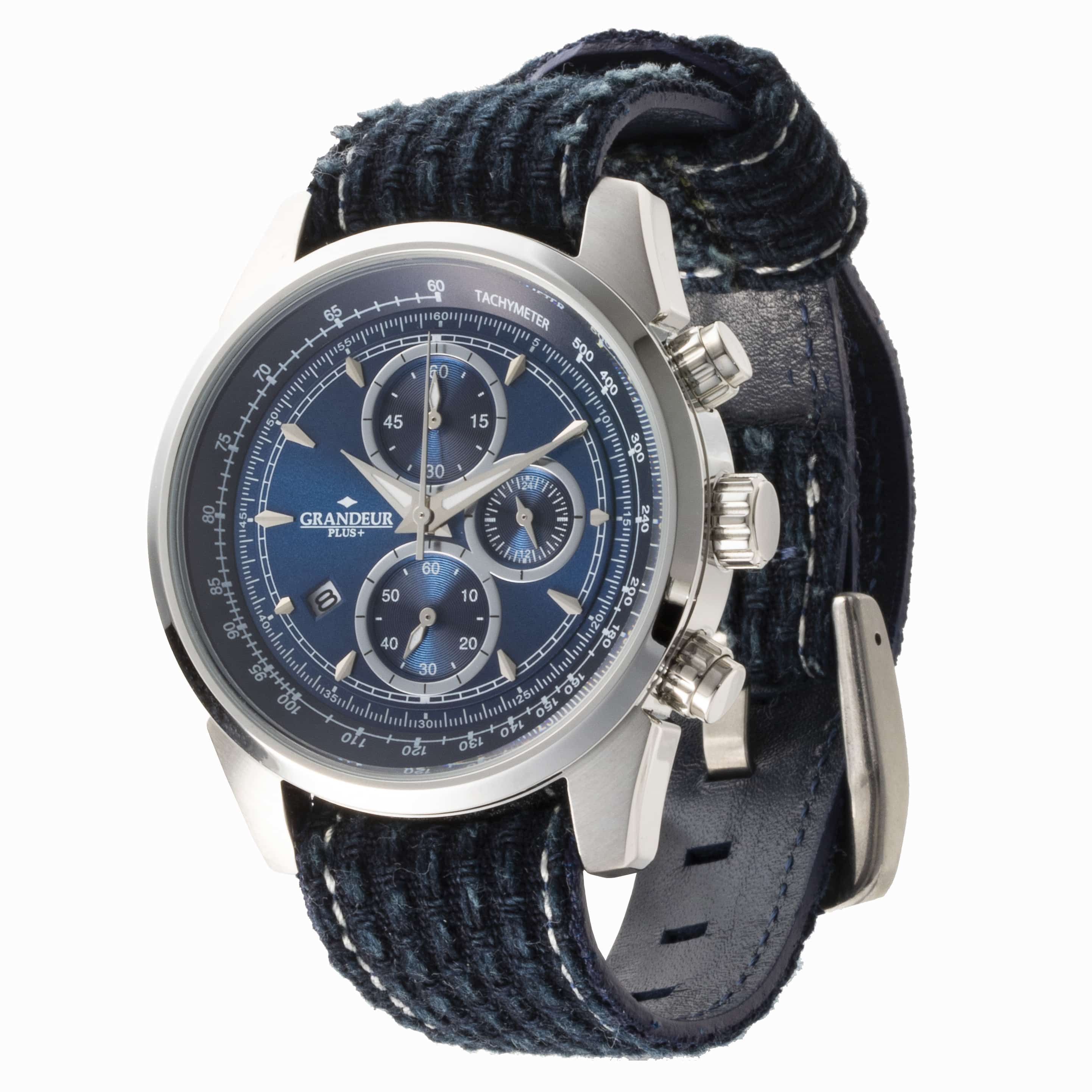 クロノグラフウォッチ　岡山デニムシリーズ　NATOバンド　刺子 刺子