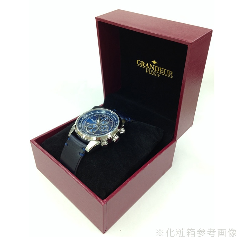 クロノグラフウォッチ　柿渋デニムシリーズ　10気圧防水　ブルー ブルー