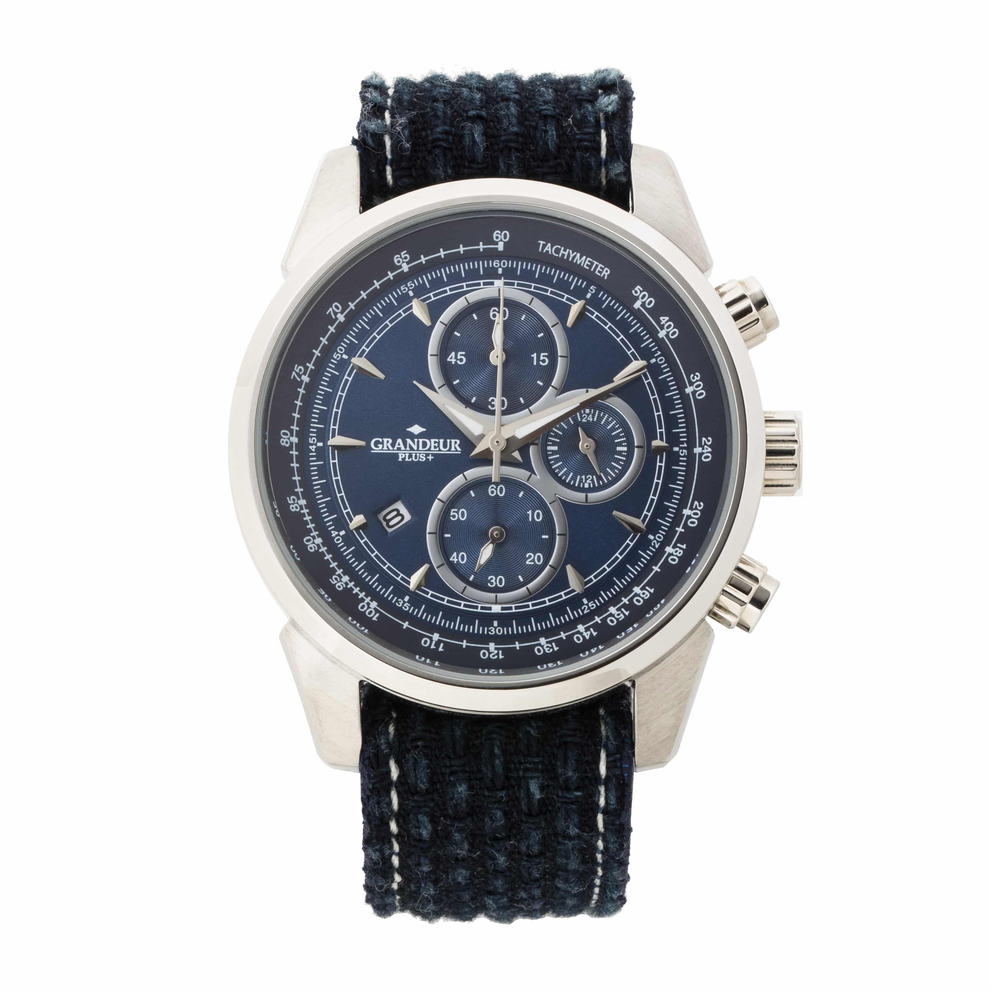 クロノグラフウォッチ　岡山デニムシリーズ　NATOバンド　刺子 刺子