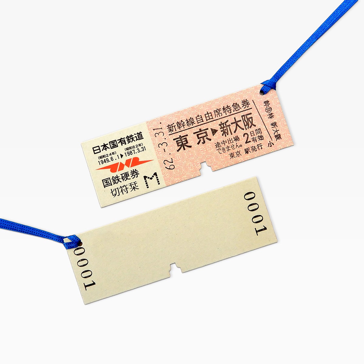 国鉄硬券切符栞　新幹線（特急券）東京→新大阪　[東京駅台紙] 東京→新大阪