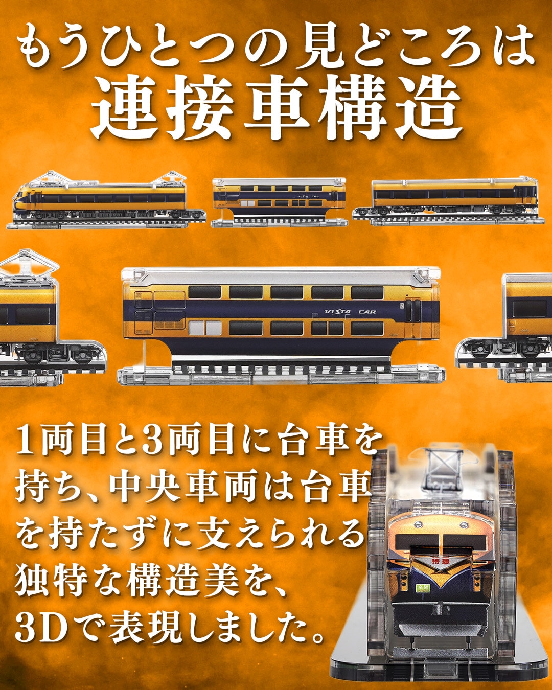 【3Dアクデン】近鉄　10100系新ビスタカーA編成　３両セット