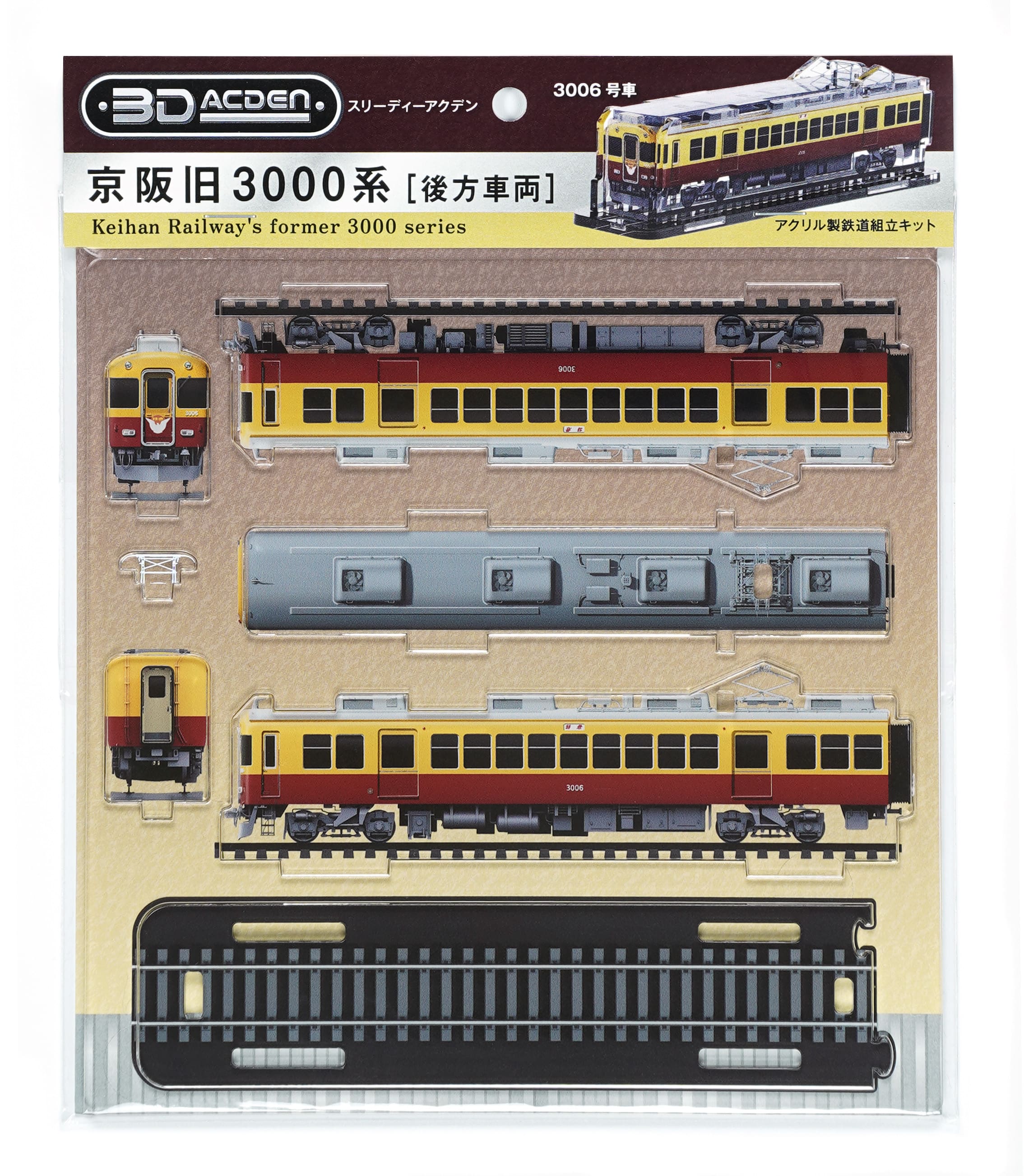 【3Dアクデン】京阪旧3000系（後方車両）3006号車