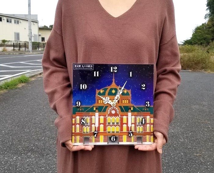ＪＲ東京駅　丸の内駅舎　星空 アクリルウォールクロック（壁掛け時計）